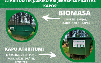 Arī kapu teritorijā var atšķirot BIO atkritumus bez piejaukumiem